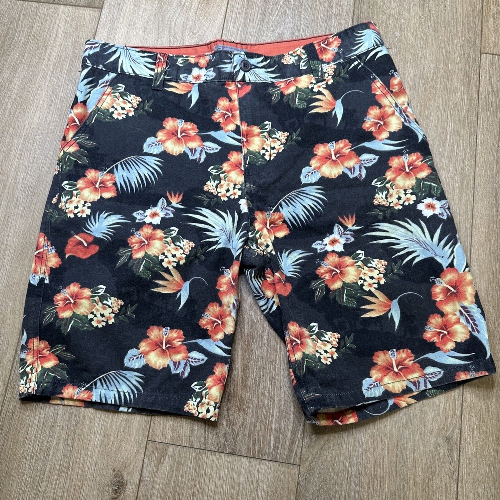 Charles And A Half Tropical Canvas Walking Shorts 32 Mens 10" Inseam‎ Bermuda